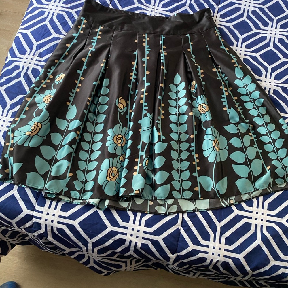 Floral Black and Blue Skirt
